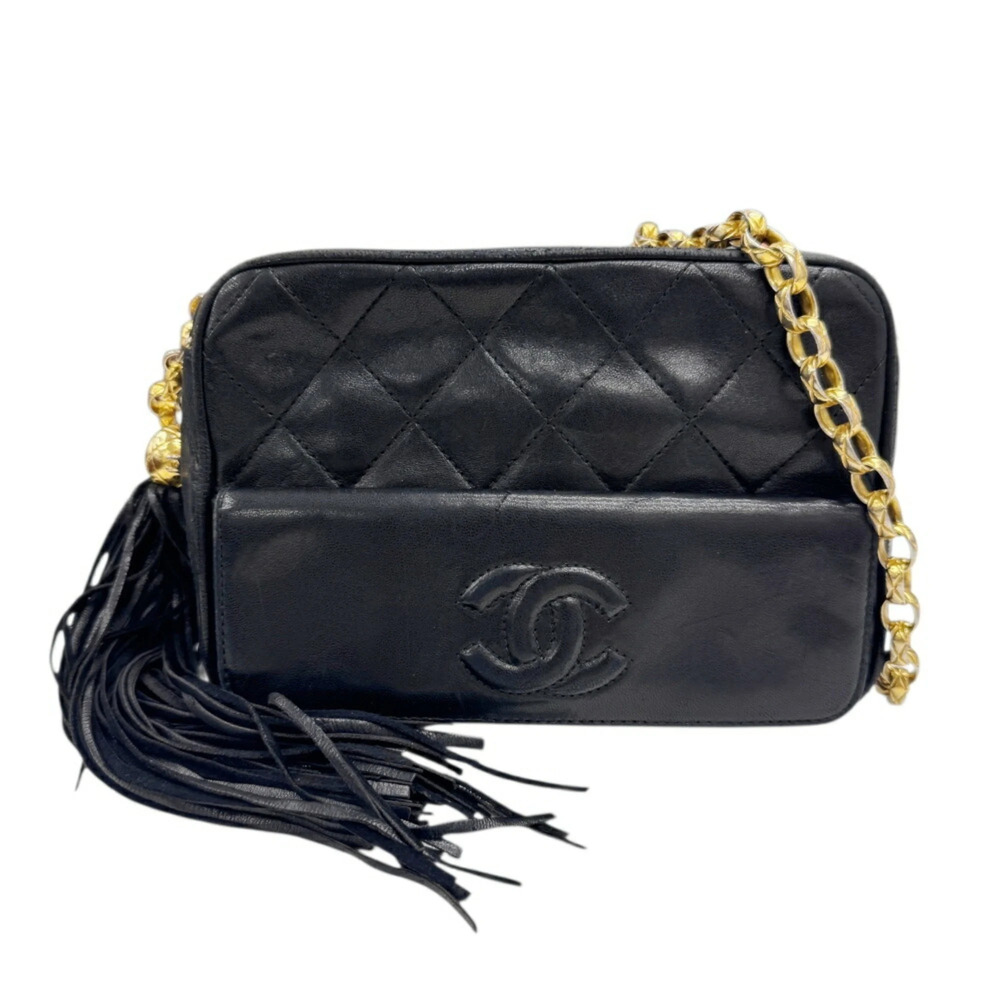 CHANEL Black Lambskin Leather Shoulder Bag - Picture 1 of 16